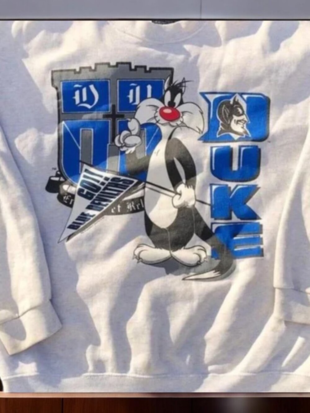 Vintage NCAA Duke Blue Devils Looney Tunes Sweatshirt, Duke Blue Devils Shirt